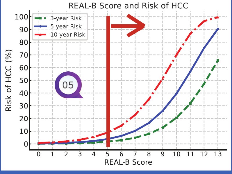 REAL-B score and HCC risk graph