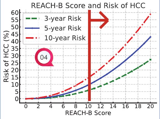 REACH-B score and risk of HCC graph