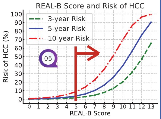REAL-B score and risk of HCC graph